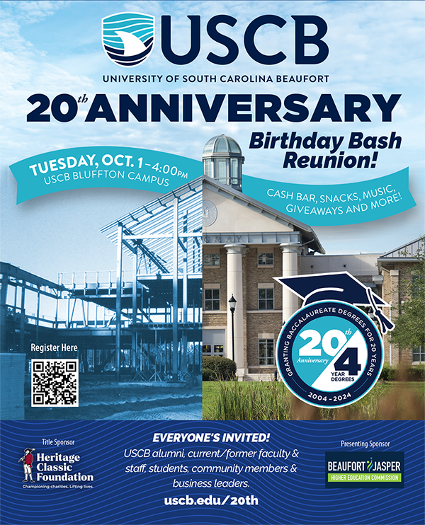 USCB 20th Anniversary Celebration October 1 at 4pm