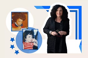 Deborah J. Cohan as a kid and as present in a graphic