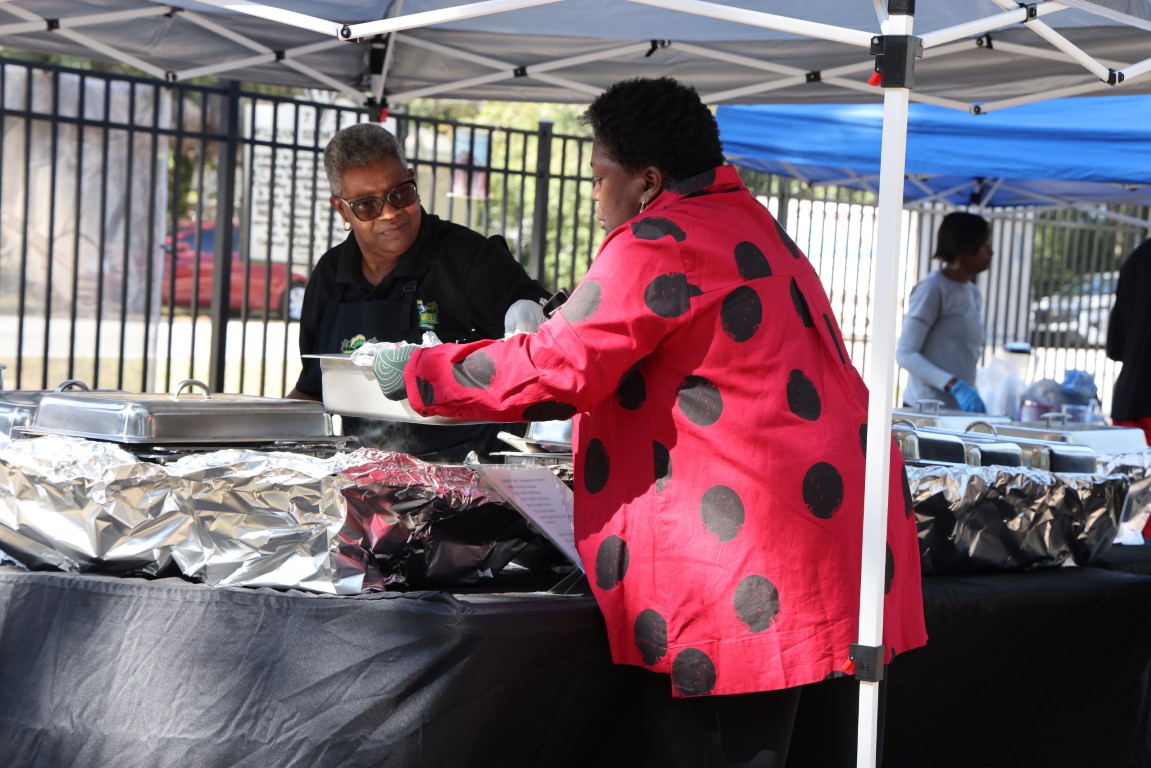 Getting food ready to be served at the 2024 Gullah Food Festival 