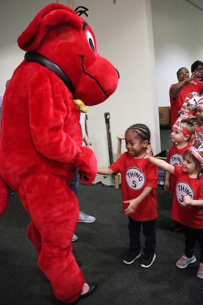 Clifford with smiling kids