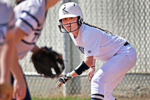 Student playing Softball