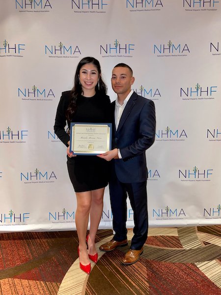 Mariela attended the 2021 National Hispanic Health Professional Student Scholarship gala with her husband Ricardo.