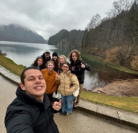 Students at the lake